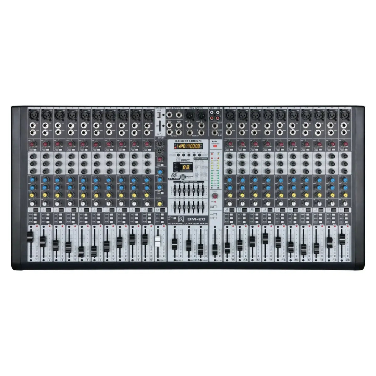Beta3 BM20 20-Channel Analog Mixer with Bluetooth, DSP Effects, 4-Band EQ