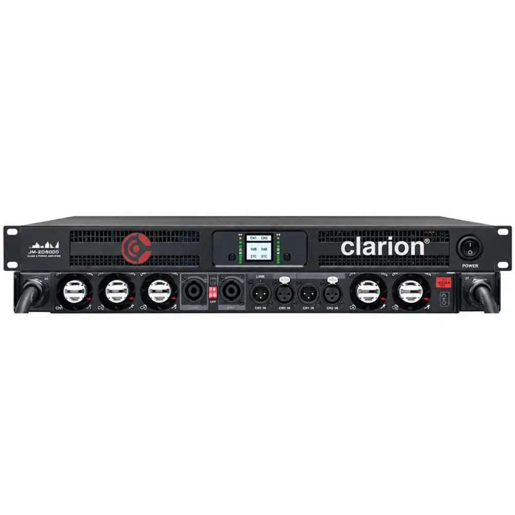 Clarion JM-2D8000 2 Channel Class D Power Amplifier 1U 8000W