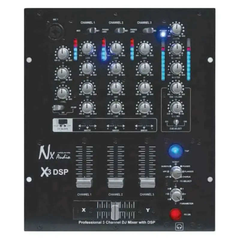 NX Audio X3 DSP Professional 3-Channel DJ Mixer With DSP Effects