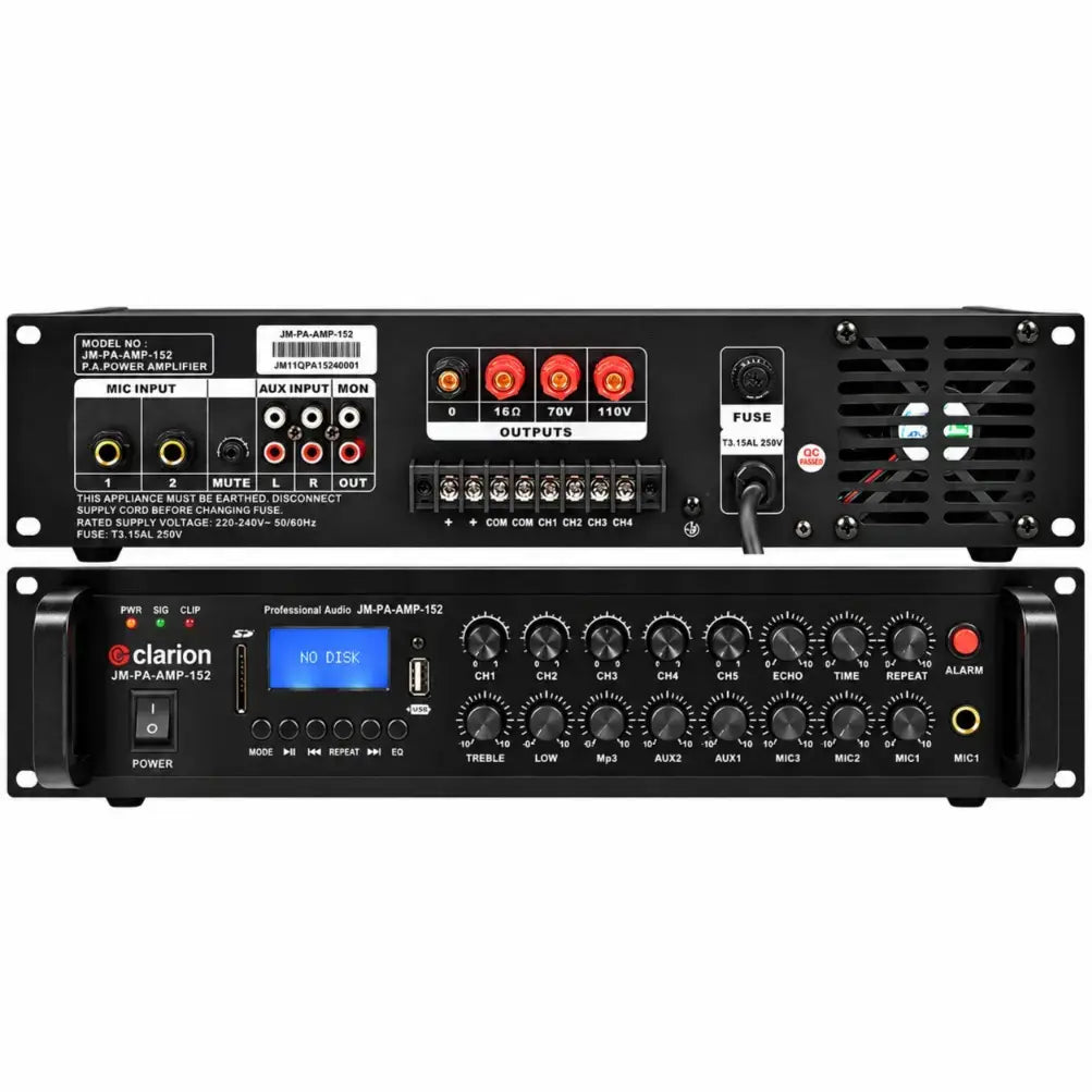 Clarion JM-PA-AMP-152 6 Zone Commercial Paging Mixer Amplifier