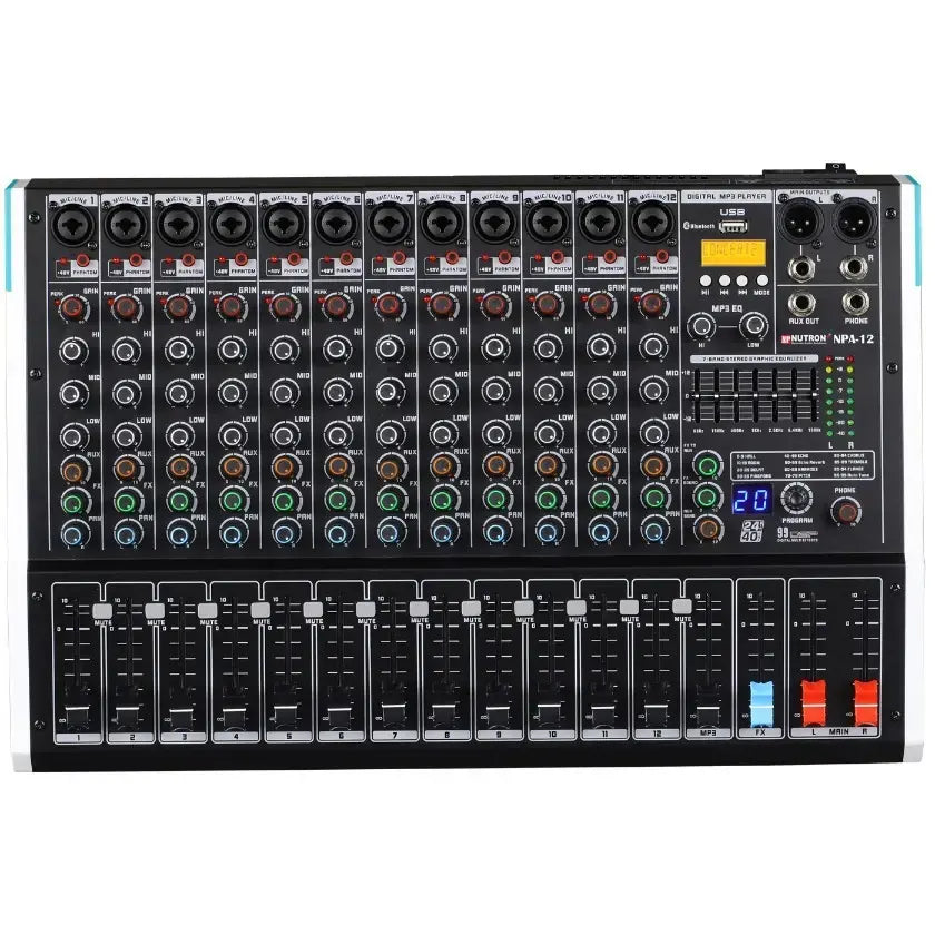 Nutron NPA12 12 Channel Analog Mixer with Bluetooth and DSP Effects