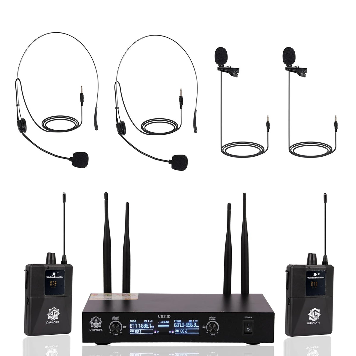 Digimore D-370 UHF Dual Wireless Microphone System