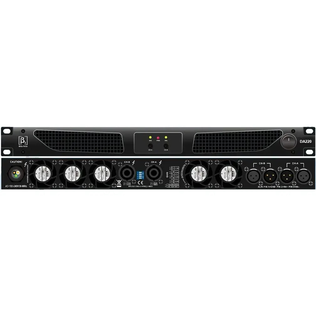 Beta3 DA220 Professional D-Class Power Amplifier, 2 x 4760 W