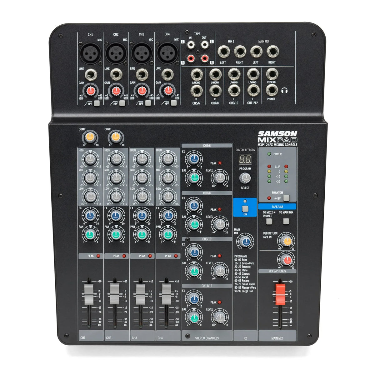 Samson MixPad MXP124FX 12-Input Analog Stereo Mixer with Effects and USB