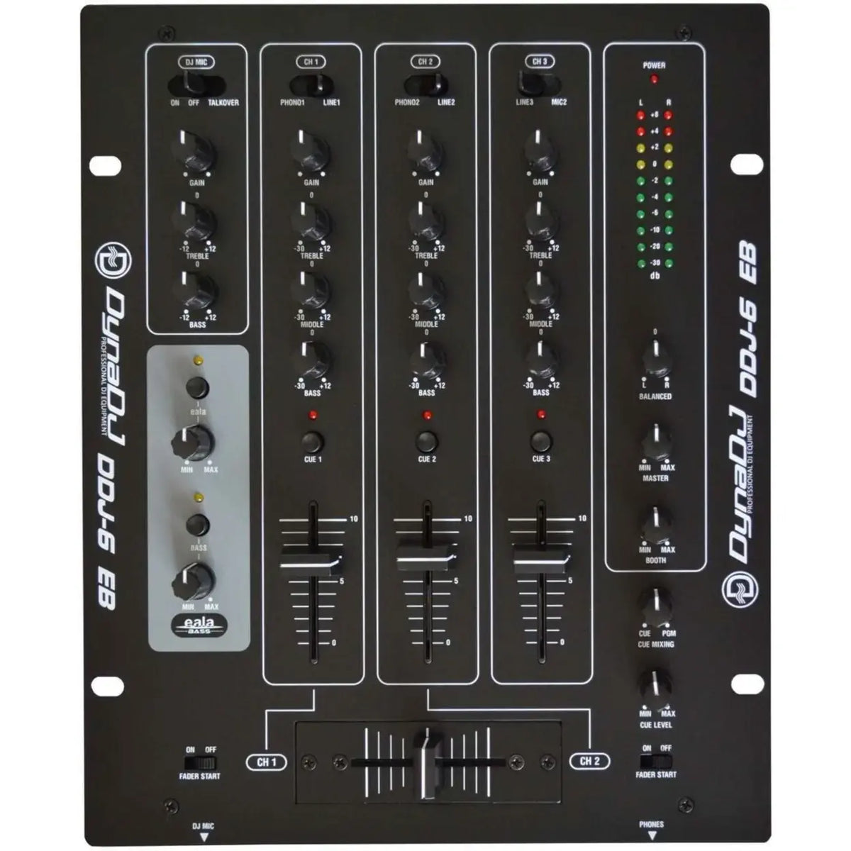 Dynatech DDJ-6EB 3Channel Professional DJ mixer with effect control.