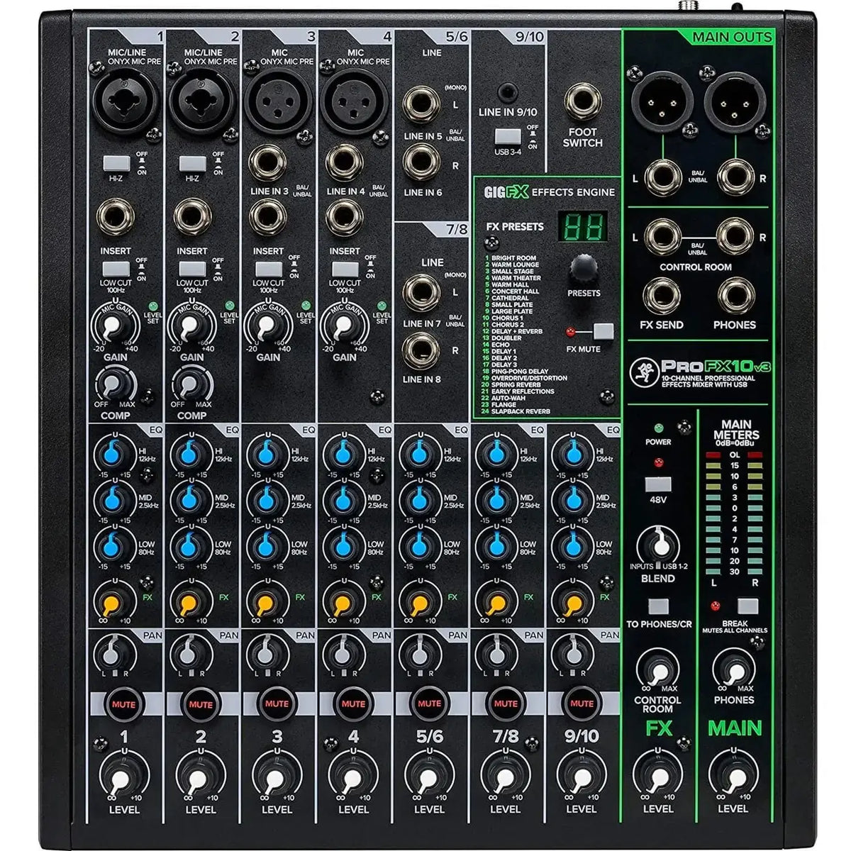 Mackie ProFX10v3 10-Channel Professional USB Mixer